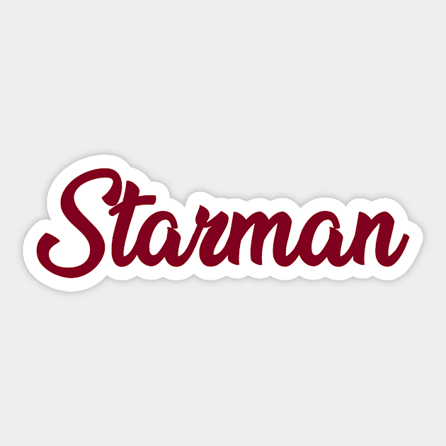 Starman, burgundy Sticker by Perezzzoso